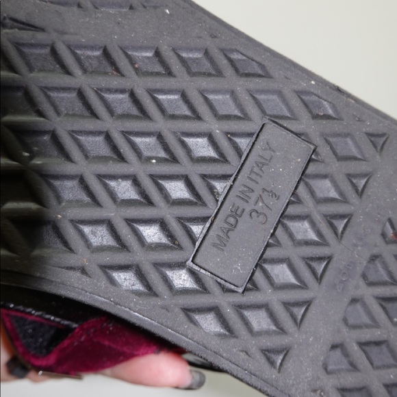 Giuseppe Zanotti Burgundy and Black Velvet Sneakers 37.5 - Picture 8 of 9